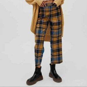 Urban Outfitters Clair Plaid Trousers pants slacks 12 large